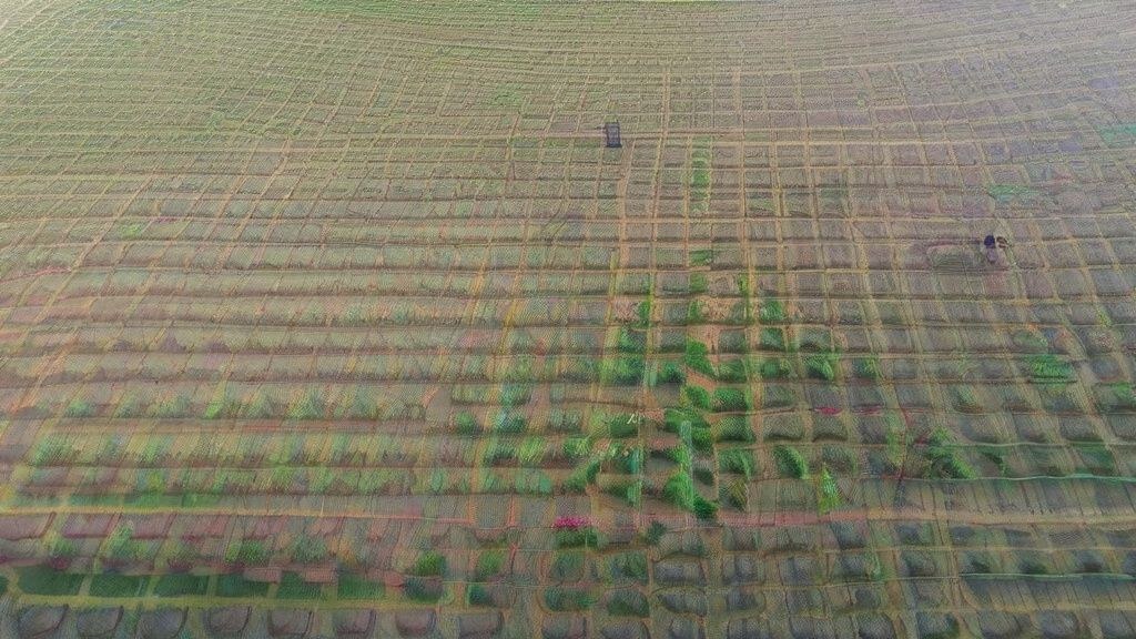 서로 등을 돌리고 앉아있는 다양한 직장인들, 가운데에는 붉은색 경고 표시