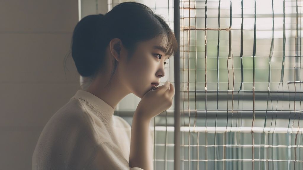 한국 가정집에서 요가 매트 위에서 명상하는 한국인 30대 여성