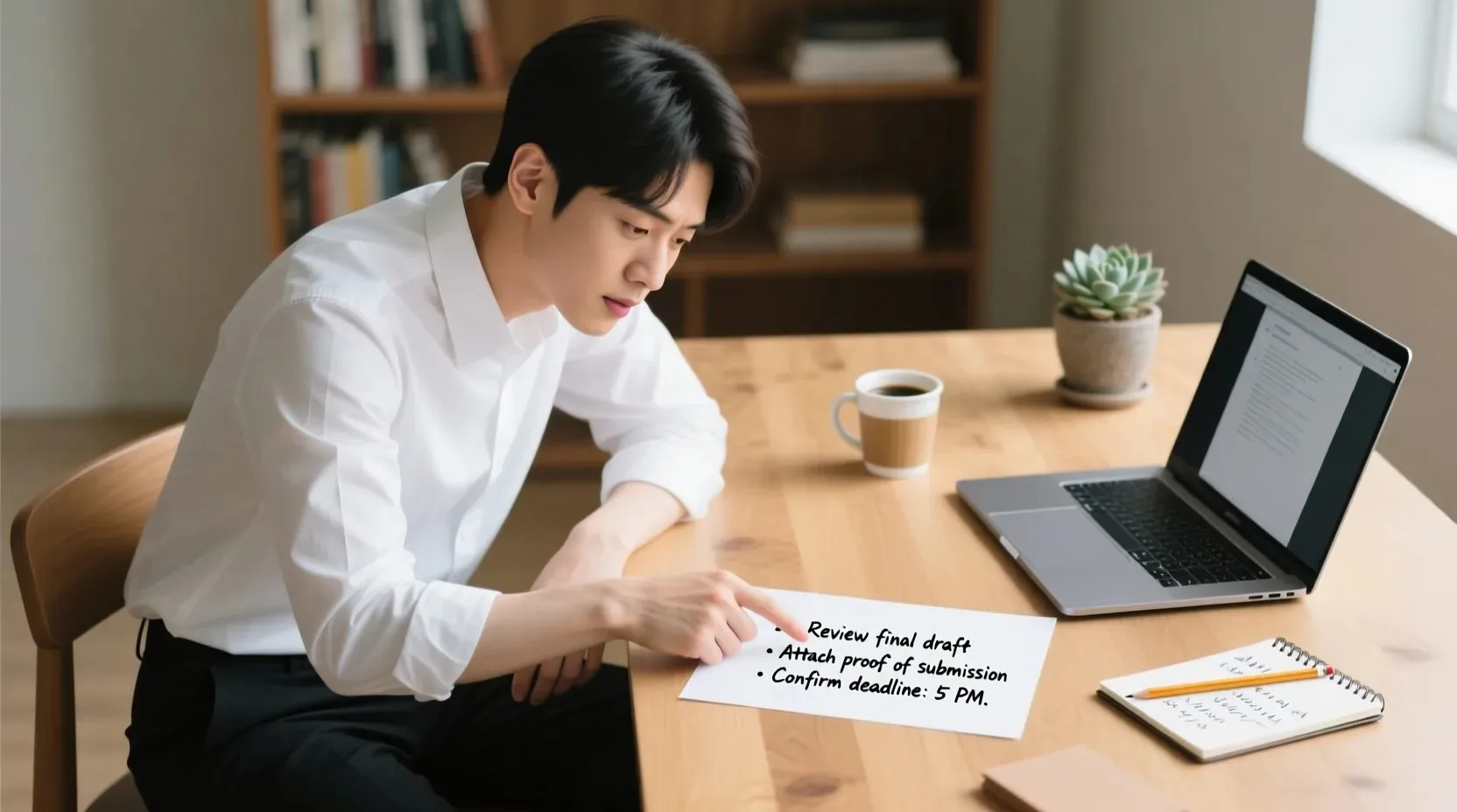 체크리스트를 확인하며 신청을 준비하는 청년
